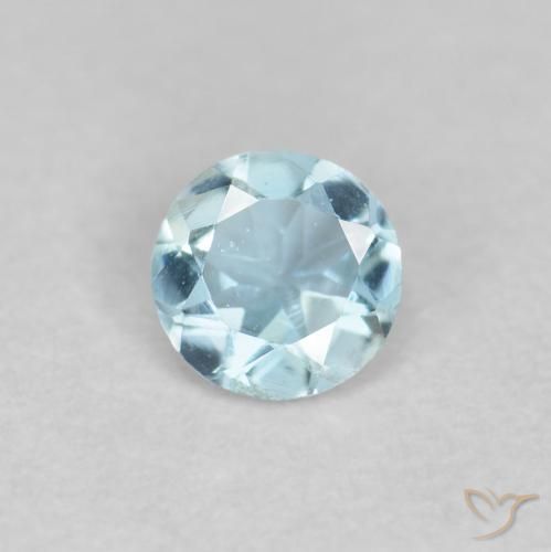 0.18ct 天然 スカイブルー アクアマリン, ラウンド, VVS-VS