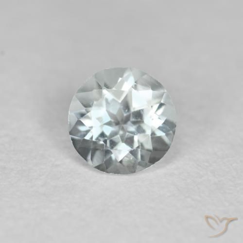 0.33ct 天然 薄いアクアブルー アクアマリン, ラウンド, VVS-VS