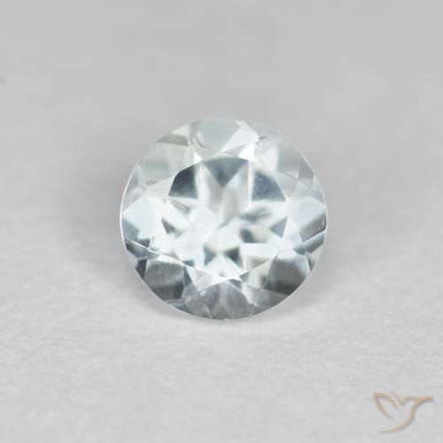 0.41ct 天然 青白い アクアマリン, ラウンド, VVS-VS