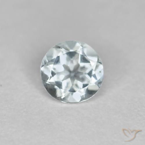 0.35ct 天然 薄い緑がかった青 アクアマリン, ラウンド, VVS-VS