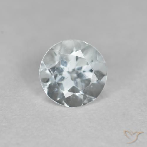 0.40ct 天然 薄い緑がかった青 アクアマリン, ラウンド, VS