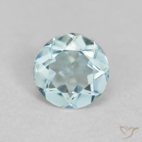 0.22ct 天然 ライトブルー アクアマリン, ラウンド, VVS-VS