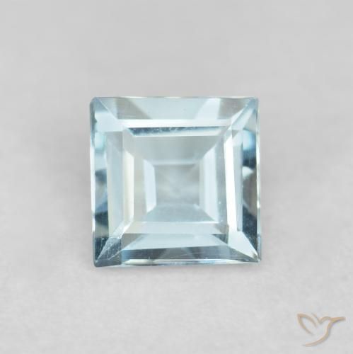 0.22ct 天然 ライトブルー アクアマリン, 四角形, VVS