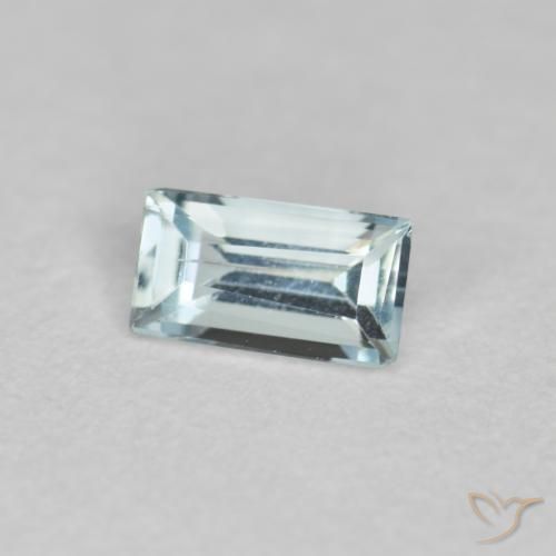 0.29カラットの天然薄い緑がかった青アクアマリン、バゲット、VS-SI