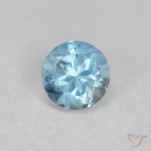 0.20ct 天然 スイスブルー アクアマリン, ラウンド, VS-SI