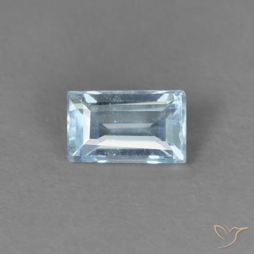0.26ct 天然 薄いスカイブルー アクアマリン, バゲット, VS