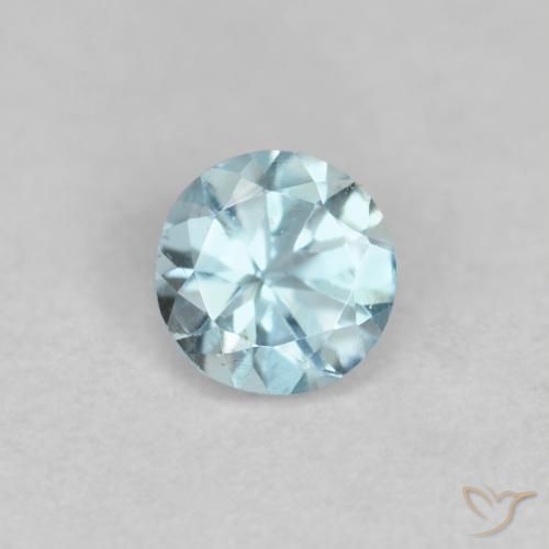 0.24ct 天然 ライトブルー アクアマリン, ラウンド, VS