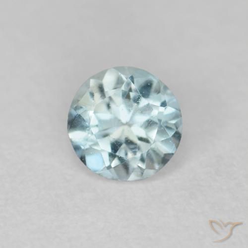 0.25ct 天然 ライトブルー アクアマリン, ラウンド, VS