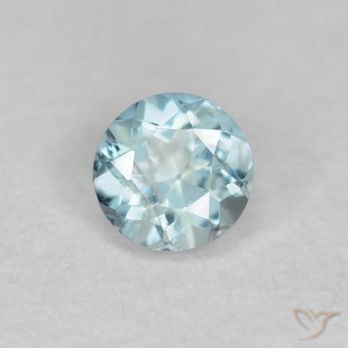 0.18ct 天然 ライトブルー アクアマリン, ラウンド, VS