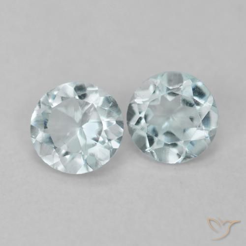 0.23カラットの天然とても淡いブルーアクアマリン（3.33 mm・ラウンドカット）