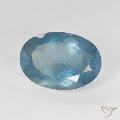 5.55カラットの天然Light Bluish Turquoiseアクアマリン（14×9.8 mm・オーバルカット）