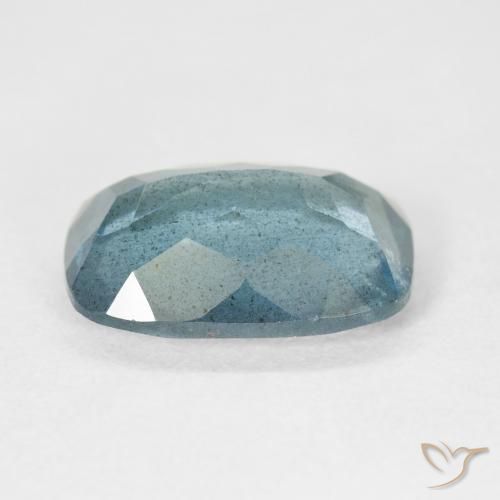 5.26カラットの天然青みがかった緑アクアマリン（13.7×10 mm・クッションカット）