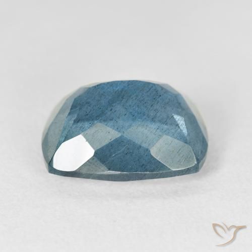 6.54カラットの天然青みがかった緑アクアマリン（13.1×10.4 mm・クッションカット）