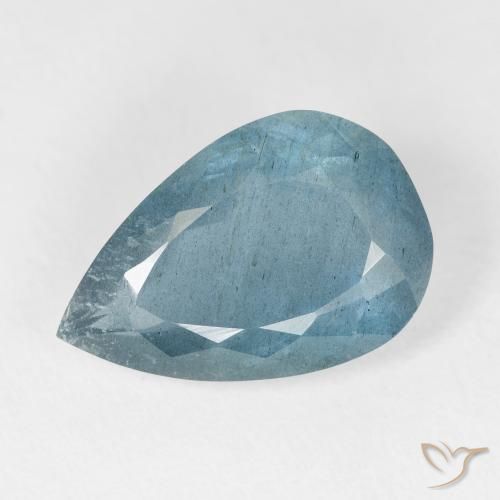 5.66ct 天然 Light Bluish Turquoise アクアマリン, 洋梨の形, VS-SI