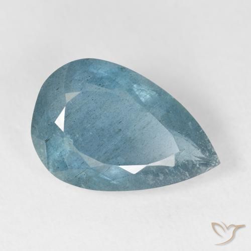 5.66カラットの天然Light Bluish Turquoiseアクアマリン、洋梨の形、VS-SI