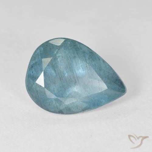 4.01ct 天然 緑がかったブルー アクアマリン, 洋梨の形, VS-SI