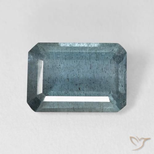 4.25カラットの天然薄いブルーグリーンアクアマリン（12.4×8.7 mm・エメラルドカット）