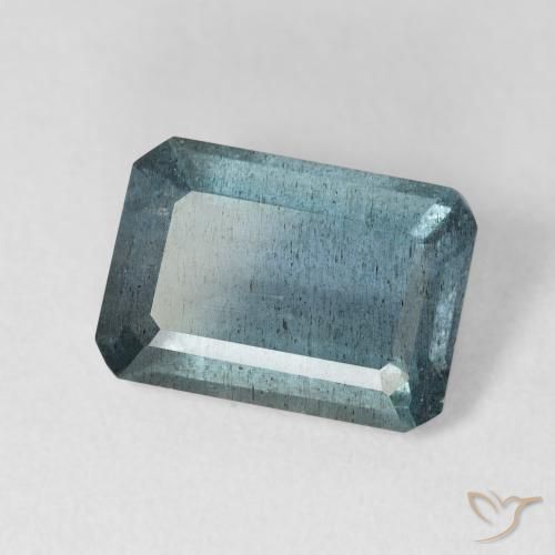 4.25カラットの天然薄いブルーグリーンアクアマリン（12.4×8.7 mm・エメラルドカット）