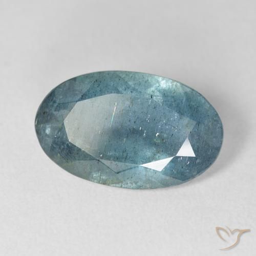 5.60カラットの天然青緑アクアマリン（16.4×10.1 mm・オーバルカット）