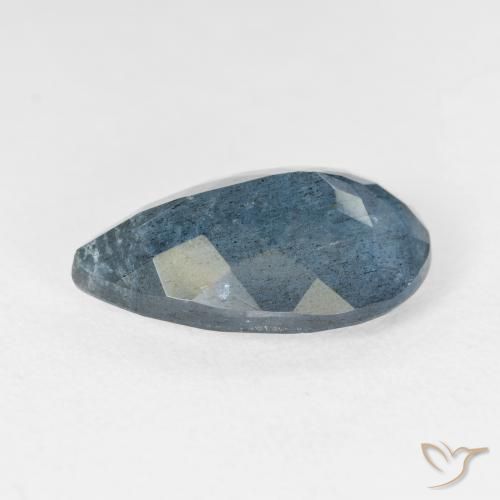 6.78カラットの天然濃いシルバーアクアブルーアクアマリン（16.5×11 mm・洋梨の形）