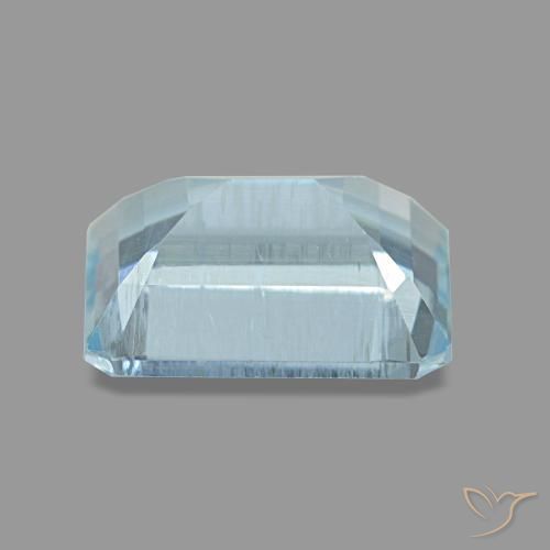 1.97カラットの天然薄いアクアブルーアクアマリン（8.7×7 mm・エメラルドカット）