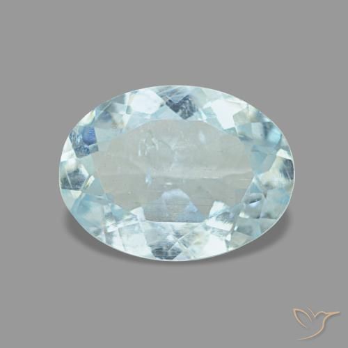 0.97ct ブルー アクアマリン, 楕円形, VS