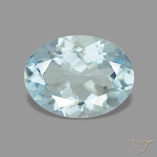 1.12カラットの天然ライトブルーアクアマリン（8.2×6.2 mm・オーバルカット）