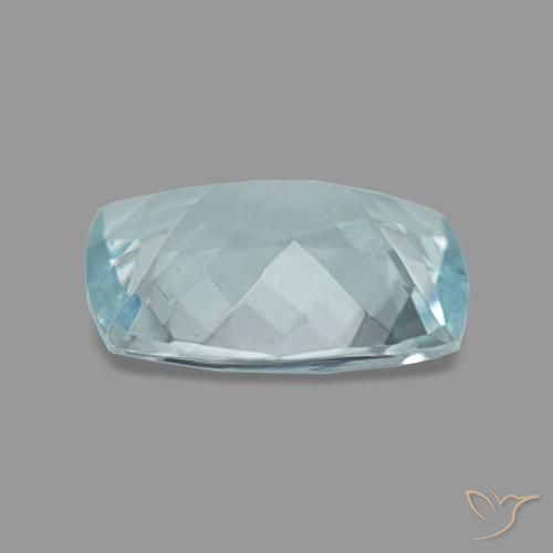 1.54カラットの天然薄いブルーグリーンアクアマリン（9.1×7 mm・クッションカット）