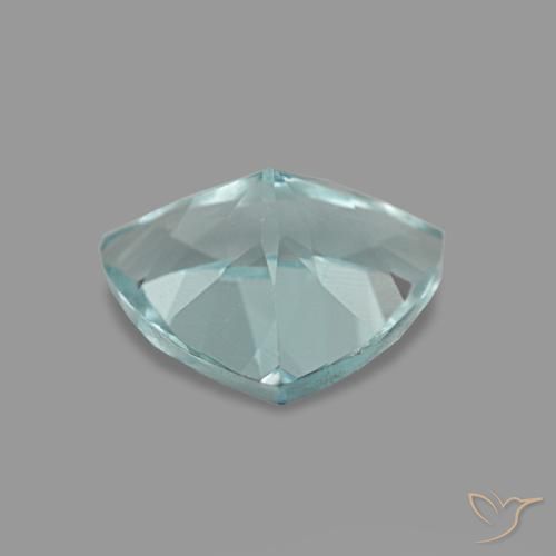0.93カラットの天然薄いブルーグリーンアクアマリン（7.2×7 mm・トリリアント）