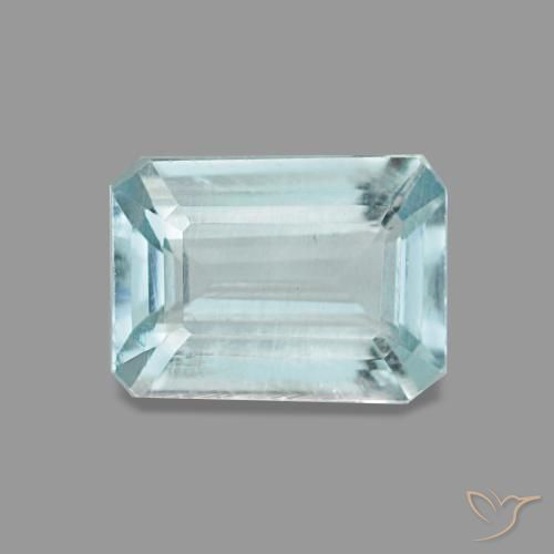 0.83ct 天然 薄いブルーグリーン アクアマリン, オクタゴン / エメラルドカット, VVS-VS, Photo A