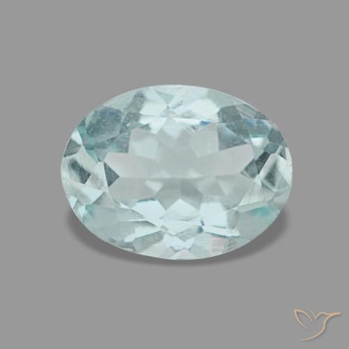 0.93ct 天然 薄いブルーグリーン アクアマリン, 楕円形, VVS, Photo A