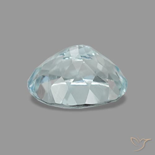 1.24カラットの天然薄いブルーグリーンアクアマリン（7.9×6 mm・オーバルカット）