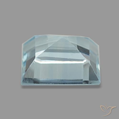 2.27カラットの天然薄いアクアブルーアクアマリン（8.1×8 mm・四角）