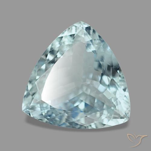 2.17カラットの天然濃いアクアブルーアクアマリン（10.1×9.8 mm・トリリアント）