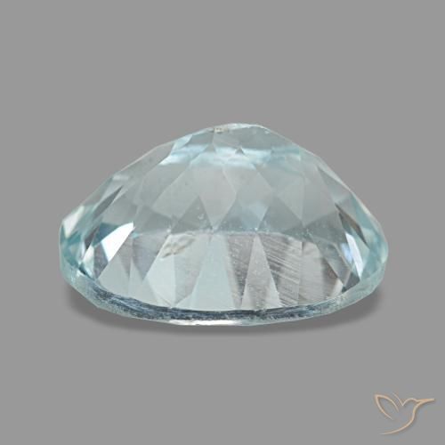 2.40カラットの天然薄いアクアブルーアクアマリン（9.8×7.7 mm・オーバルカット）