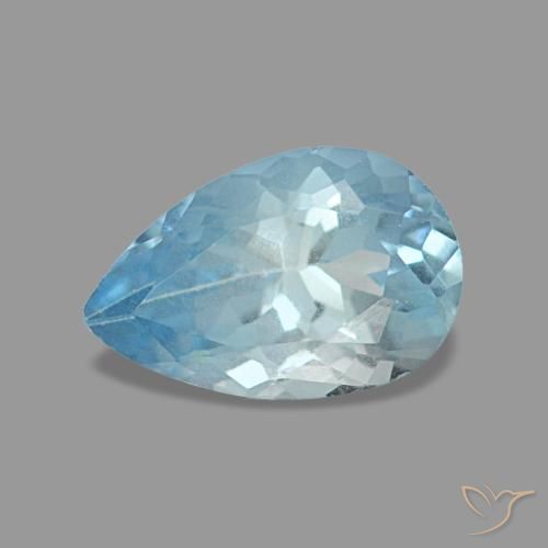 0.74ct 天然 マヤブルー アクアマリン, 洋梨の形, VS, Photo A
