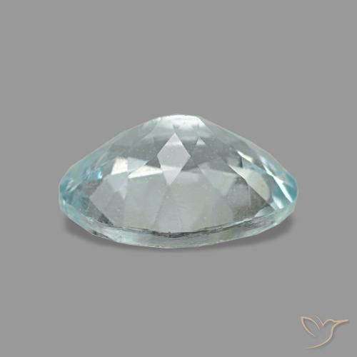 0.97カラットの天然薄いアクアブルーアクアマリン（8×6 mm・オーバルカット）