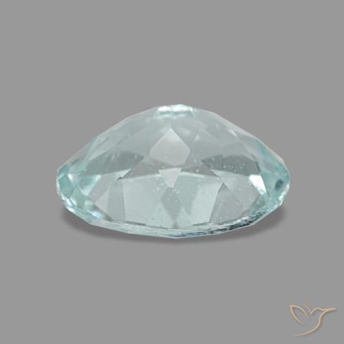 1.13カラットの天然薄いアクアブルーアクアマリン（8.1×6.1 mm・オーバルカット）
