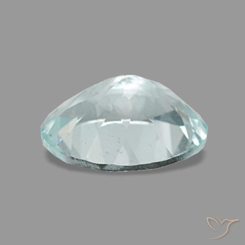 1.05カラットの天然薄いアクアブルーアクアマリン（8.1×6 mm・オーバルカット）