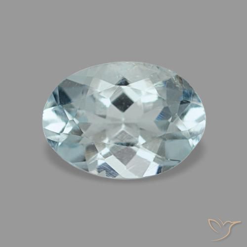 0.65ct 天然 薄いブルーグリーン アクアマリン, 楕円形, VVS-VS, Photo A