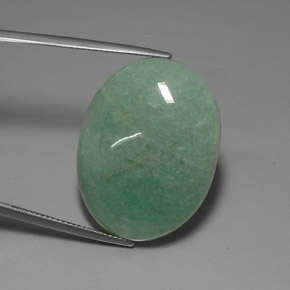 37.18カラットの天然グリーンアベンチュリン（29.3×22.2 mm・オーバルカット）