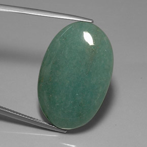 34.41カラットの天然グリーンアベンチュリン（31.2×20.2 mm・オーバルカット）