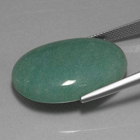 37.75カラットの天然グリーンアベンチュリン（28.9×21.3 mm・オーバルカット）
