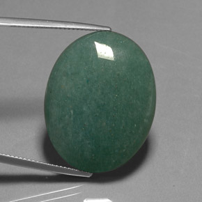 34.41カラットの天然グリーンアベンチュリン（30.4×21.8 mm・オーバルカット）