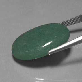 34.41カラットの天然グリーンアベンチュリン（30.4×21.8 mm・オーバルカット）