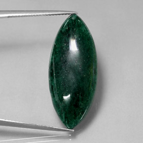 18.21カラットの天然グリーンアベンチュリン（30.8×13 mm・透明）