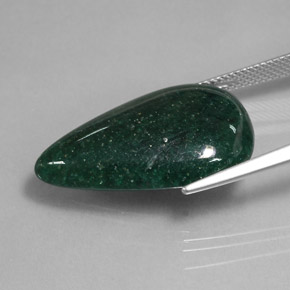 19.04カラットの天然グリーンアベンチュリン（26.2×15.6 mm・洋梨の形）