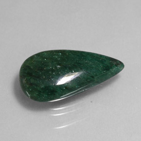 10.10カラットの天然グリーンアベンチュリン（22.3×11.4 mm・透明）