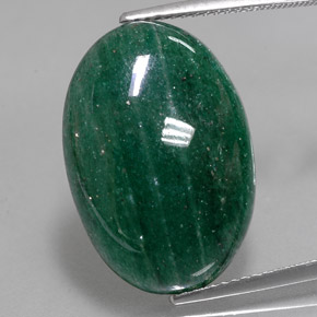 14.64カラットの天然グリーンアベンチュリン（21.4×14.8 mm・オーバルカット）