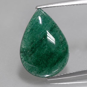 7.95カラットの天然グリーンアベンチュリン（18.6×13.5 mm・洋梨の形）